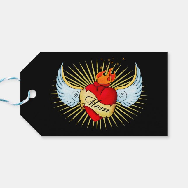 Etiqueta Para Presente Coração da mãe (Verso Horizontal)