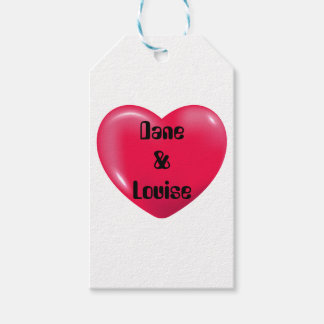 Etiqueta Para Presente Coração Personalizado Personalizado 3D Vermelho
