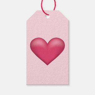 Etiqueta Para Presente Coração Rosa Simples Numa Cor De Fundo Da Rosa cla