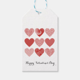 Etiqueta Para Presente Coração vermelho e branco simples