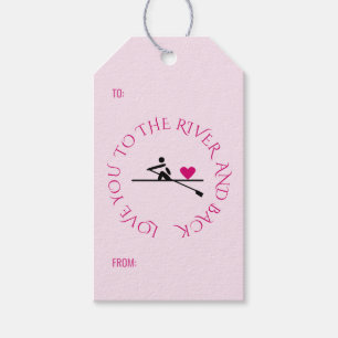 Etiqueta Para Presente Corações cor-de-rosa rower personalizados romântic