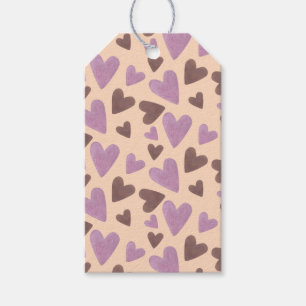 Etiqueta Para Presente Corações de água cor-de-rosa chocolate