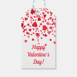 Etiqueta Para Presente Corações de Confetti Vermelho dia de os namorados
