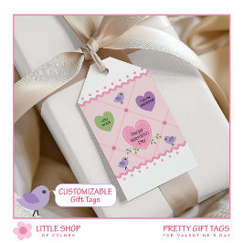 Etiqueta Para Presente Corações de Doce Dia dos Namorados Personalizável