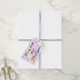 Etiqueta Para Presente Corações Flutuantes em Aquarela (Personalizável)