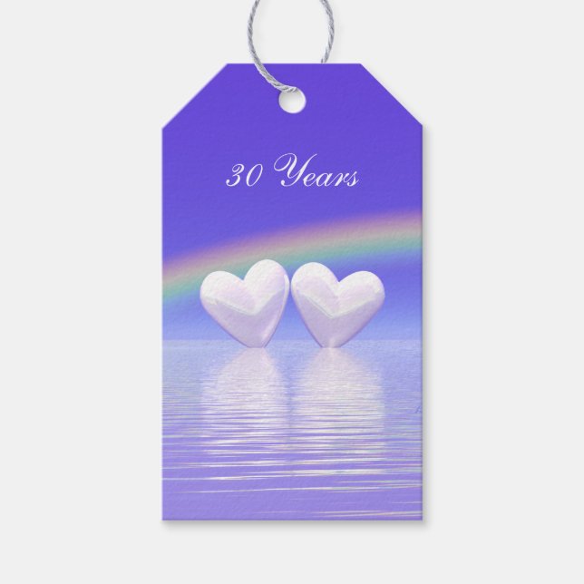 Etiqueta Para Presente Corações Pérola do 30 (Frente)