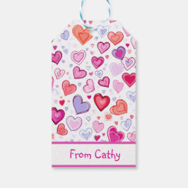 Etiqueta Para Presente Corações Vibrantes | Colorido | Personalizar De &P
