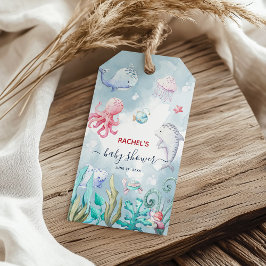 Etiqueta Para Presente Corante de Água Cuta Sob O Favor Do Chá de fraldas