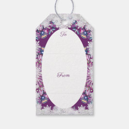 Etiqueta Para Presente Corante vermelho cardinal e floco de neve