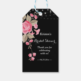 Etiqueta Para Presente Corda branca acende Chá de panela preto