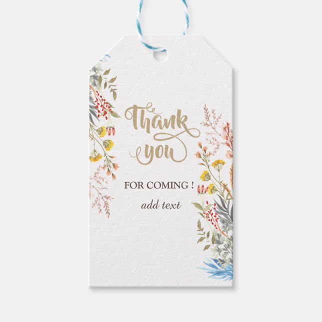 Etiqueta Para Presente Cores Aquáticas Selvagens, Secas (Frente)