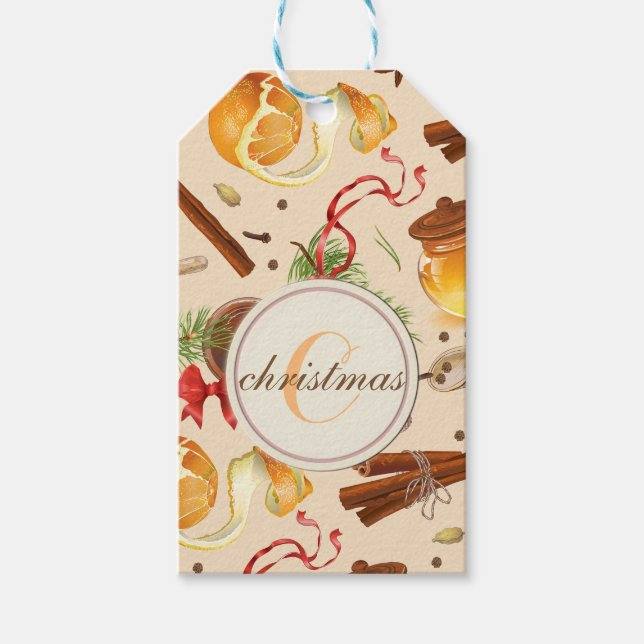 Etiqueta Para Presente Cores de Natal Vintage (Frente)