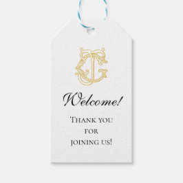 Etiqueta Para Presente CORES EDITÁVEIS JG Monograma GJ Logotipo de Marca