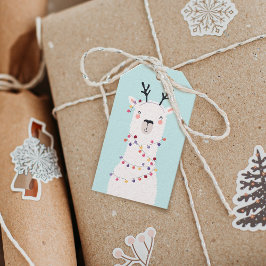 Etiqueta Para Presente Cores Modernas e Iluminadas Llama de Natal Persona