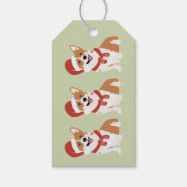 Etiqueta Para Presente Corgi Natal Chapéu de Papai Noel Sage Suave Casa d