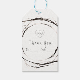 Etiqueta Para Presente Coroa de gravetos rústicos raminhos galhos Favor p