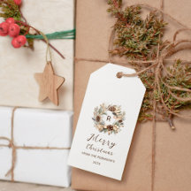 Coroa de Natal de Pinha e Verde Salvia com Monogra
