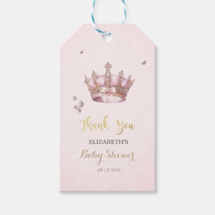 Etiqueta Para Presente Coroa de Pequena Princesa Pérolas Pontos Churrasco