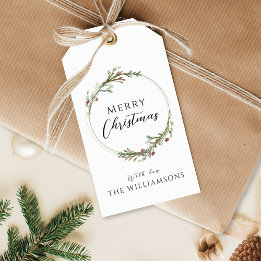 Etiqueta Para Presente Coroa Minimalista de Natal