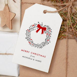 Etiqueta Para Presente Coroa Moderna com Nomes Personalizados Feliz Natal