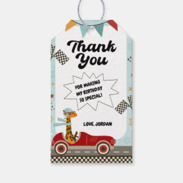 Etiqueta Para Presente Corrida Rápida Aniversário De Carro Obrigado