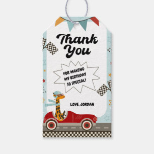 Etiqueta Para Presente Corrida Rápida Aniversário De Carro Obrigado