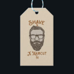 Etiqueta Para Presente Corte & Um Desenho Gráfico de Barbearia Retro<br><div class="desc">Etiquetas de Presente</div>