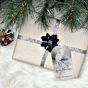 Etiqueta Para Presente Coruja de Natal personalizada Sweet Winter