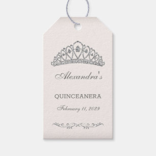 Etiqueta Para Presente Costume de prata Quinceanera da tiara do brilho