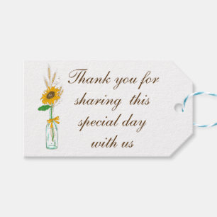 Etiqueta Para Presente Country Floral Boho Sunflower Casamento Obrigado