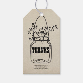 Etiqueta Para Presente Country Rustic Mason Jar Weding Obrigado