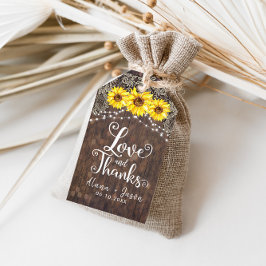 Etiqueta Para Presente Country Sunflower Lace Weding Favor Obrigado Etiqu