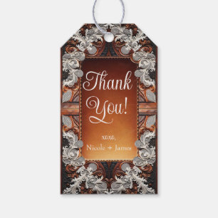 Etiqueta Para Presente Couro e renda multicores Parecerão Casamento Russo