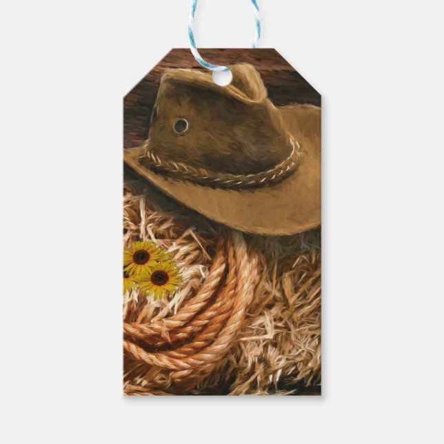 Etiqueta Para Presente Cowboy Hat (Frente)