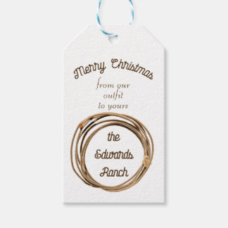 Etiqueta Para Presente Cowboy Lariat Feliz Natal
