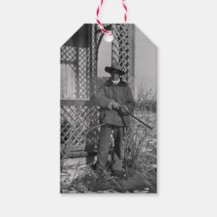 Etiqueta Para Presente Cowboy na Fazenda do Velho Oeste do Canadá