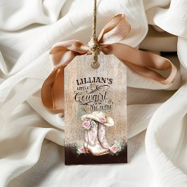 Etiqueta Para Presente Cowgirl Boho Floral Western Script