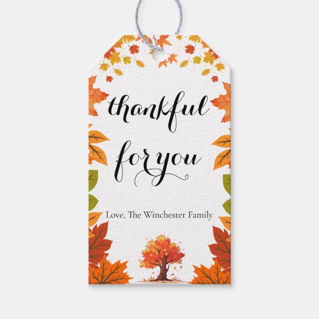 Etiqueta Para Presente Cozy Fall Thanksgiving Dinner Party (Frente)