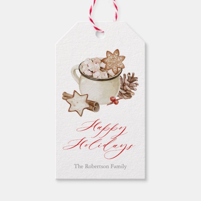 Etiqueta Para Presente Cozy Holiday Deseja (Frente)