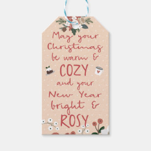 Etiqueta Para Presente Cozy Natal Rosy Ano Novo
