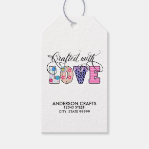 Etiqueta Para Presente Crafted com roteiro ID193 do preto do amor