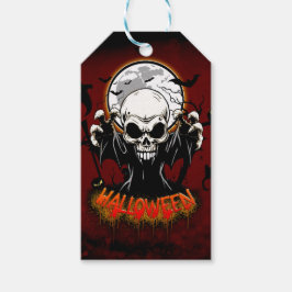 Etiqueta Para Presente Crânio com dentes afiados e ameaçadores