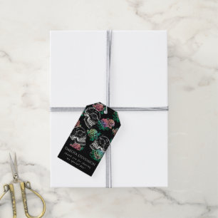 Etiqueta Para Presente Crânios e Rosas Ombre   Obrigada Glam Gótico