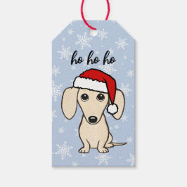 Etiqueta Para Presente Cream Dachshund Papais noeis Wiener Dog Natal