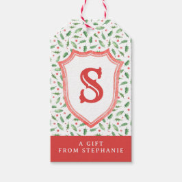 Etiqueta Para Presente Crest Holly Monogramas, com pré-disquete do neto m