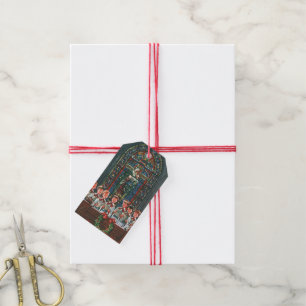 Etiqueta Para Presente Crianças do natal vintage que cantam o coro na