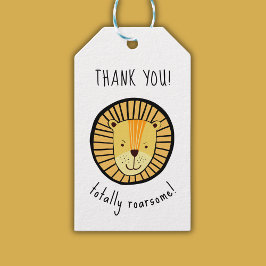 Etiqueta Para Presente Crianças Leão Totalmente Roarsomo Selva Obrigado