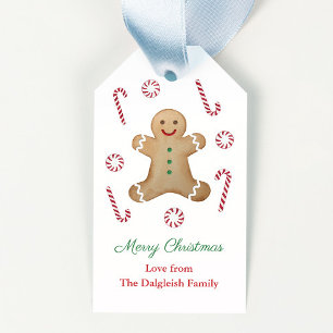 Etiqueta Para Presente Crianças Pão de Natal Canis de Candy