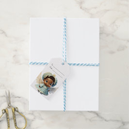 Etiqueta Para Presente Crie Seu Próprio Anjo de Natal Fofo de Menina Negr