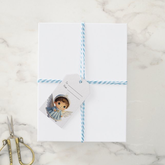 Etiqueta Para Presente Crie Seu Próprio Anjo Menina Natal (Com cordão)